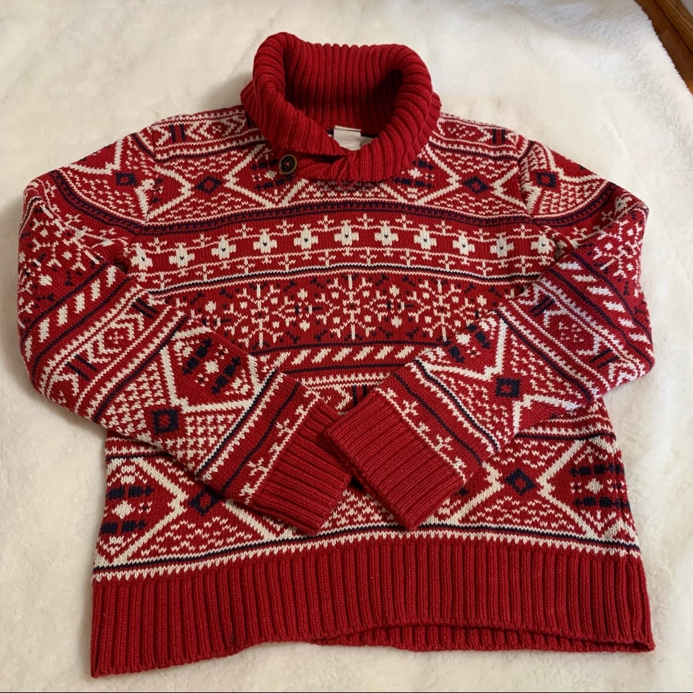 Knit SWEATER. Red Patterned - Picture 5 of 8